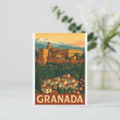 Retro-Reise 2025 – Granada, Spanien Postkarte (Stehend Vorderseite)