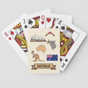 Retro-Reise Australien Ikonische Nationalsymbole Spielkarten