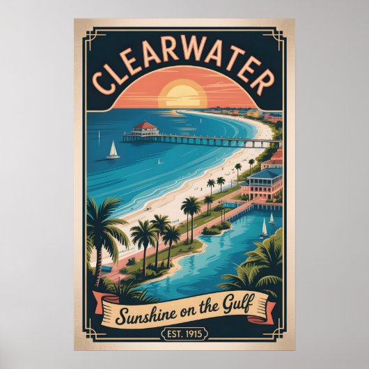 Retro-Reise Clearwater Florida Poster (Vorne)
