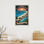 Retro-Reise Clearwater Florida Poster (Küche)