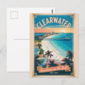 Retro-Reise Clearwater Florida Postkarte (Vorne/Hinten)