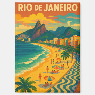 Retro-Reise Copacabana Rio de Janeiro Brasilien Magnet