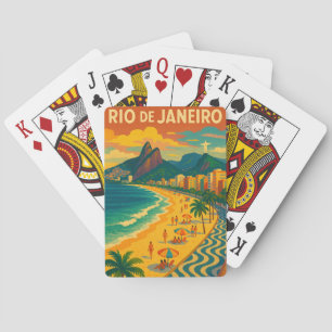 Retro-Reise Copacabana Rio de Janeiro Brasilien  Spielkarten