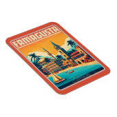 Retro Reise Famagusta Beach Zypern Souvenirgeschen Magnet (Rechte Seite)