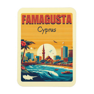 Retro-Reise Famagusta Strand Zypern Geschenke Magnet
