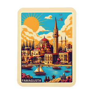 Retro-Reise Famagusta Strand Zypern Geschenke Magnet