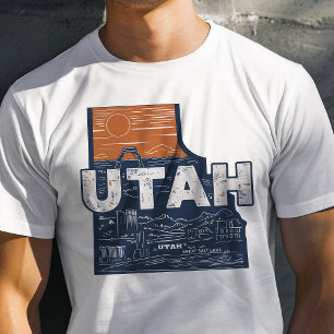 Retro-Reise-Ikon Utah Grafik T-Shirt