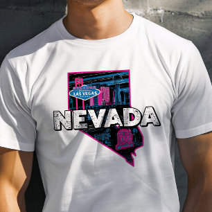 Retro-Reise-Ikonen-Grafik Nevada T-Shirt