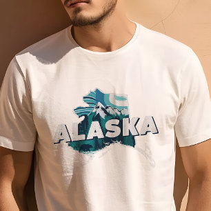 Retro Reise Ikonische Alaska Grafik T-Shirt