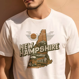 Retro-Reise-Ikonische New Hampshire-Grafik T-Shirt