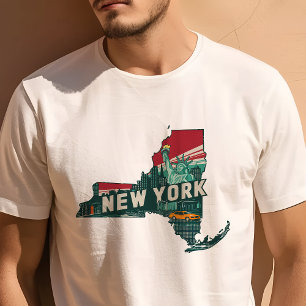 Retro-Reise-Ikonische New York-Grafik T-Shirt