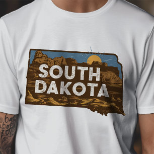 Retro-Reise-Ikonische South-Dakota-Grafik T-Shirt