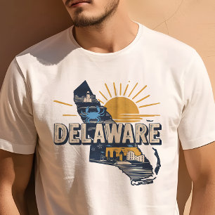 Retro-Reise Ikonisches Delaware-Grafikdesign T-Shirt