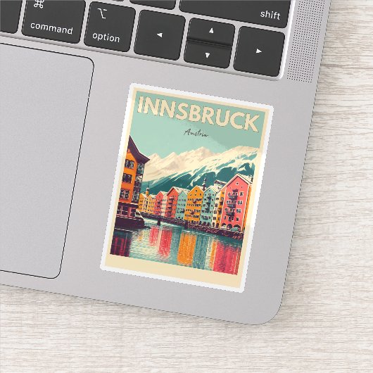 Retro Reise Innsbruck Tirol - Österreichische Alpe Aufkleber (Detail)