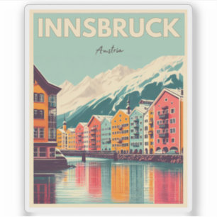 Retro-Reise Innsbruck Tirol - Österreichische Alpe Aufkleber