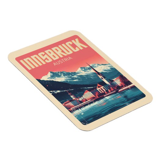 Retro Reise Innsbruck Tirol - Österreichische Alpe Magnet (Rechte Seite)