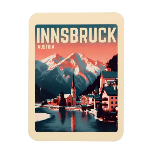 Retro Reise Innsbruck Tirol - Österreichische Alpe Magnet (Vertikal)