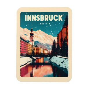Retro-Reise Innsbruck Tirol - österreichische Alpe Magnet