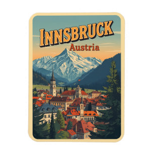 Retro-Reise Innsbruck Tirol - Österreichische Alpe Magnet