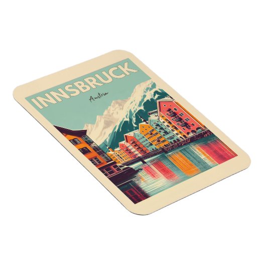 Retro Reise Innsbruck Tirol - Österreichische Alpe Magnet (Rechte Seite)