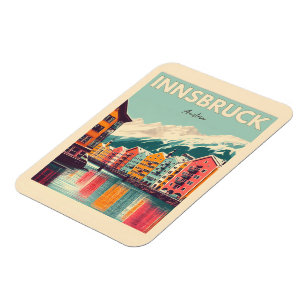 Retro-Reise Innsbruck Tirol - österreichische Alpe Magnet