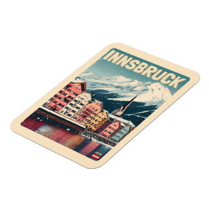Retro-Reise Innsbruck Tirol - Österreichische Alpe Magnet