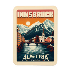 Retro-Reise Innsbruck Tirol - österreichische Alpe Magnet