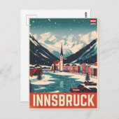 Retro Reise Innsbruck Tirol - Österreichische Alpe Postkarte (Vorne/Hinten)