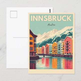 Retro Reise Innsbruck Tirol - Österreichische Alpe Postkarte