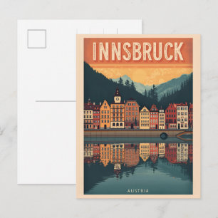Retro-Reise Innsbruck Tirol - österreichische Alpe Postkarte