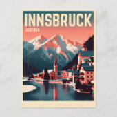 Retro Reise Innsbruck Tirol - Österreichische Alpe Postkarte (Vorderseite)