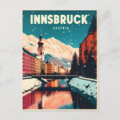 Retro Reise Innsbruck Tirol - Österreichische Alpe Postkarte (Vorderseite)
