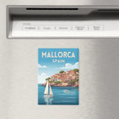 Retro-Reise Mallorca Spanien Küstenlandschaft Magnet (In Situ (Geschirrspüler))