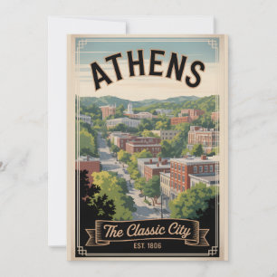 Retro-Reise nach Athens Georgia Feiertagskarte