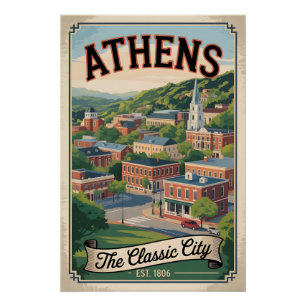 Retro-Reise nach Athens Georgia Poster
