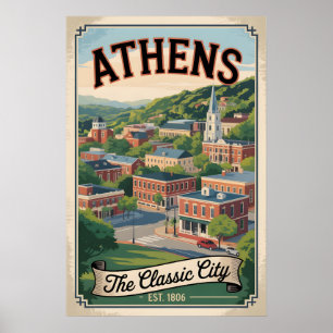 Retro-Reise nach Athens Georgia Poster