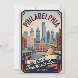 Retro-Reise nach Philadelphia Pennsylvania Feiertagskarte