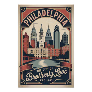 Retro-Reise nach Philadelphia Pennsylvania Poster