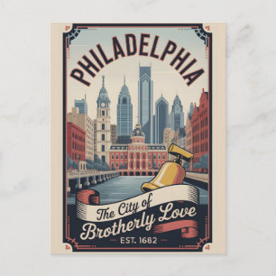Retro-Reise nach Philadelphia Pennsylvania Postkarte