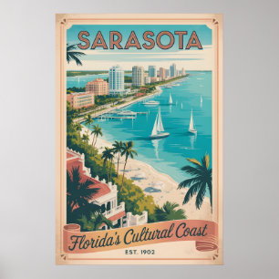 Retro-Reise nach Sarasota Florida Poster