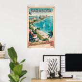 Retro-Reise nach Sarasota Florida Poster (Heimbüro)