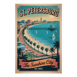 Retro-Reise nach St. Petersburg Florida Poster