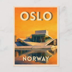 Retro-Reise Oslo Norwegen Skandinavische Uferprome Postkarte