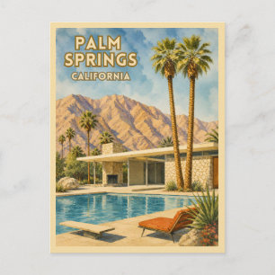 Retro-Reise Palm Springs Kalifornien Landschaft Postkarte