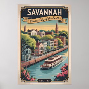 Retro-Reise Savannah Georgia Vintage Poster