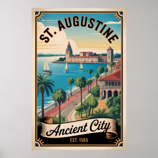Retro-Reise St. Augustine Florida Poster (Vorne)