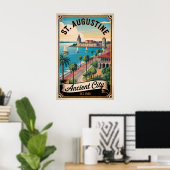 Retro-Reise St. Augustine Florida Poster (Heimbüro)
