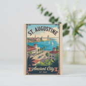 Retro-Reise St. Augustine Florida Postkarte (Stehend Vorderseite)
