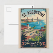 Retro-Reise St. Augustine Florida Postkarte (Vorne/Hinten)