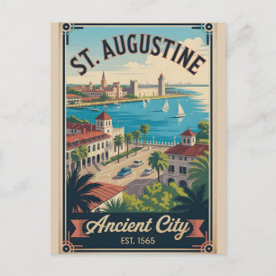 Retro-Reise St. Augustine Florida Postkarte